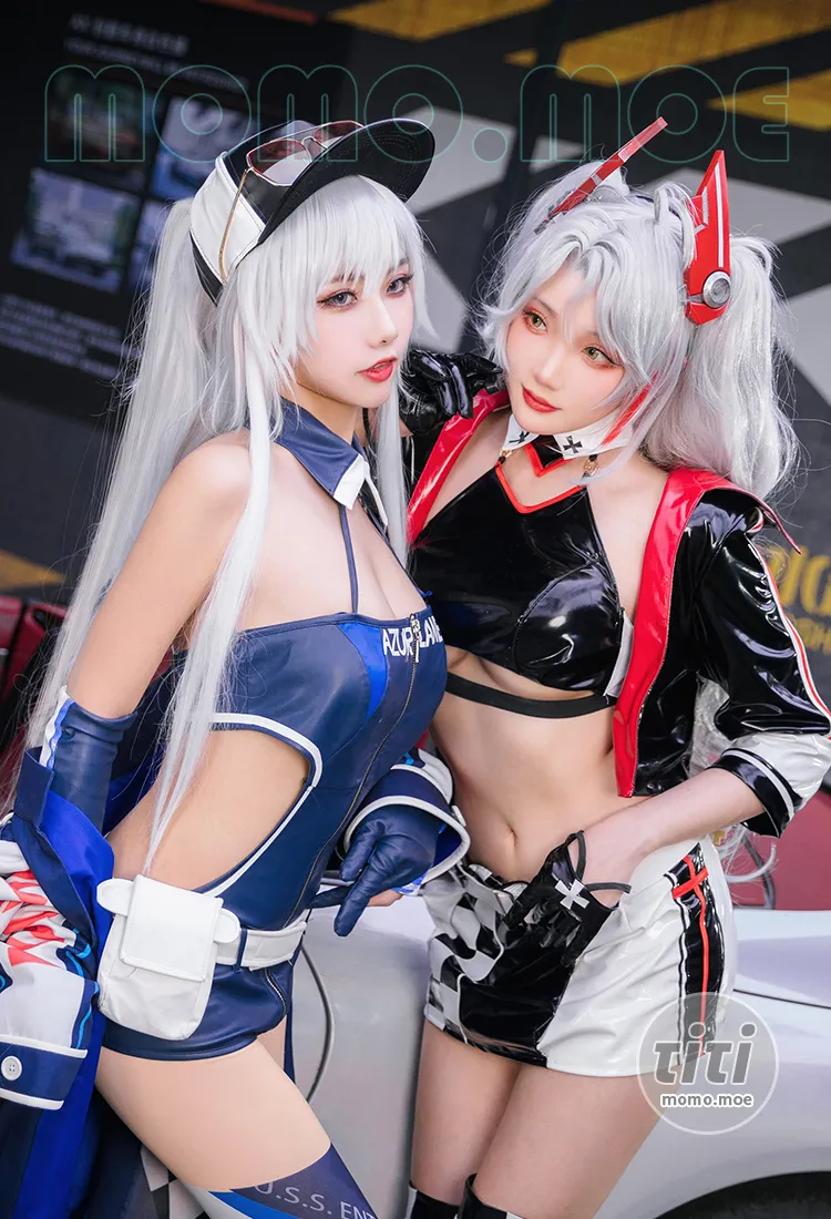 瓜希酱 – NO.114 Momoko葵葵 -碧蓝航线 欧根&企业 赛车女郎 [58P-277M]