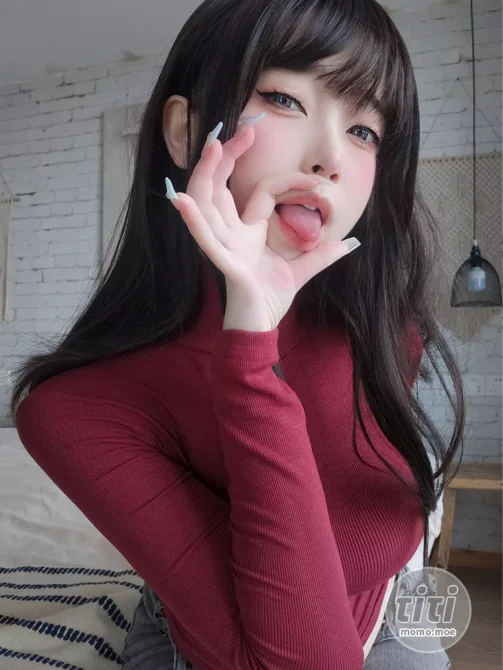 女主K – NO.04 红色毛衣的丰满妹妹 [103P-416M]