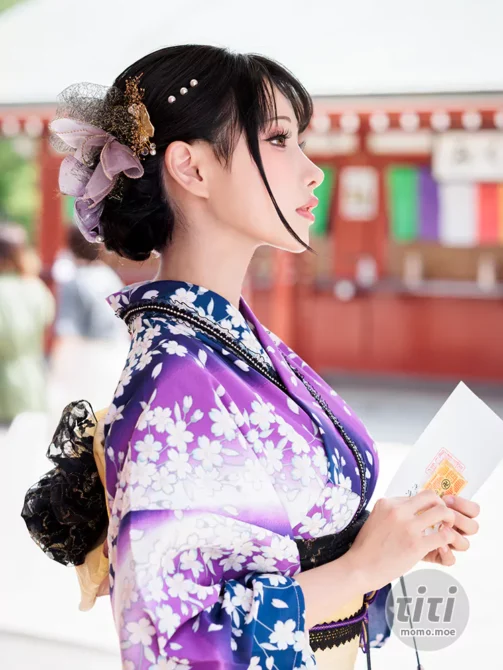 雨波_HaneAme – NO.277 紫羅蘭夏日浴衣 Original_Violet Kimono [110P-896M]