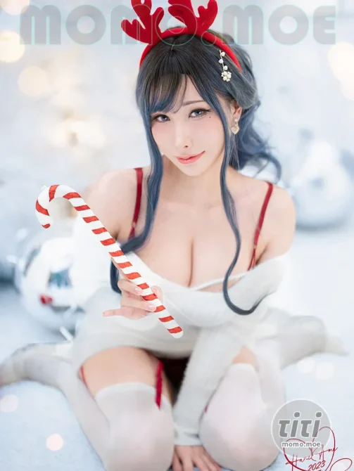 雨波_HaneAme – NO.342 Original 2023 White Christmas Moose Onesan [38P-205MB]