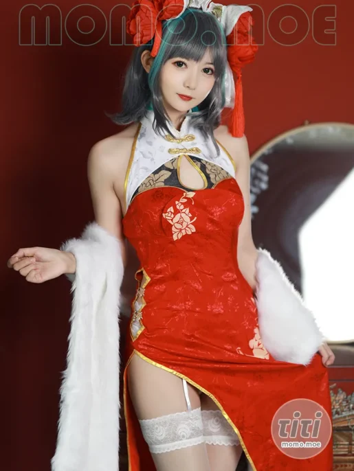 51酱 – NO.018 碧蓝航线 柴郡 新春旗袍 [12P-55M]